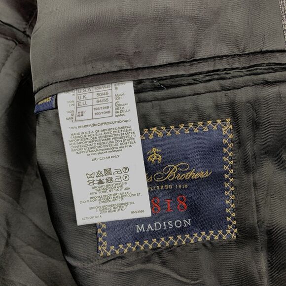 Brooks Brothers E. Thomas 1818 Madison Fit Plaid Wool Suit Mens 50R Pants 44x31 - Picture 9 of 16